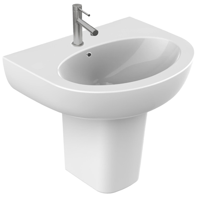 Accessible Ramsey 560mm Gloss White Wall Hung Basin with Integral Shroud