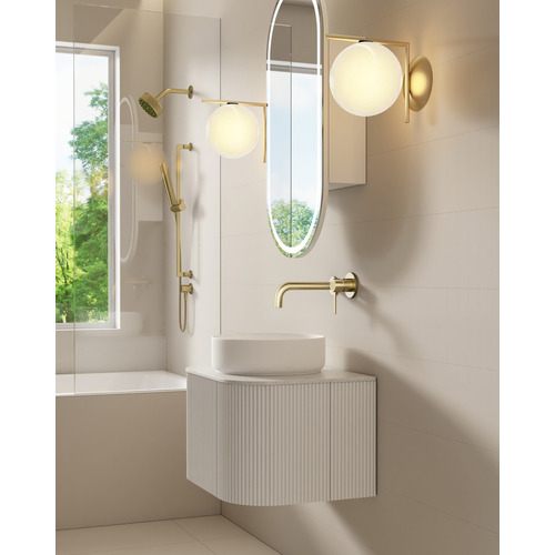 Joslin 600mm Matte White Wall Hung Single Vanity with Stone Countertop