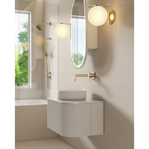 Joslin 750mm Matte White Wall Hung Single Vanity with Stone Countertop