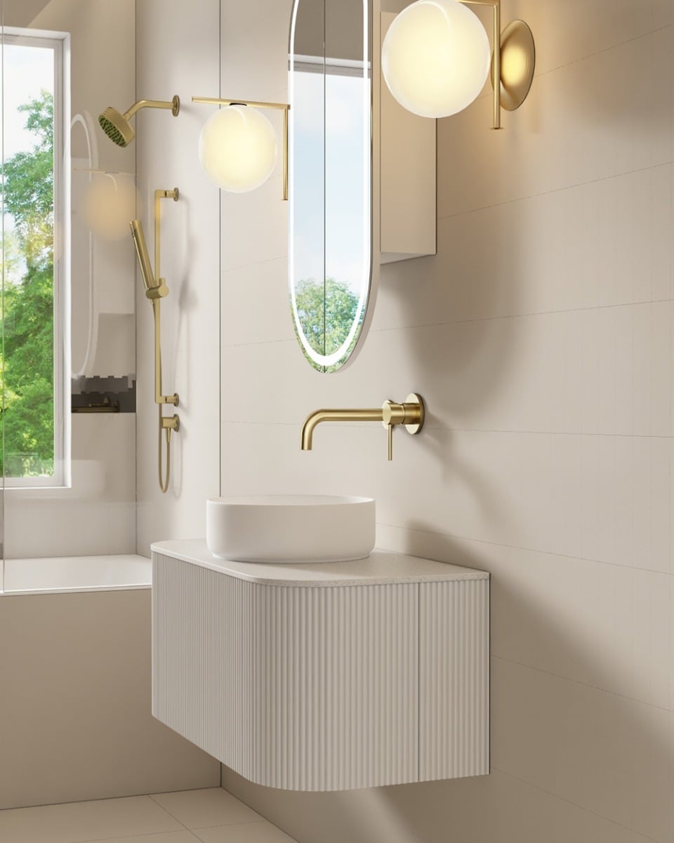 Joslin 900mm Matte White Wall Hung Single Vanity with Stone Countertop