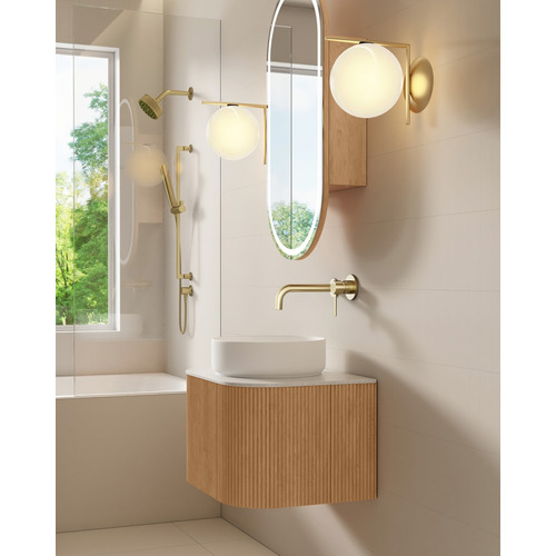 Joslin 600mm Ash Wood Wall Hung Single Vanity with Stone Countertop