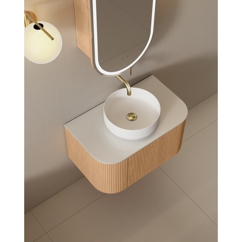 Joslin 750mm Ash Wood Hung Single Vanity with Stone Countertop