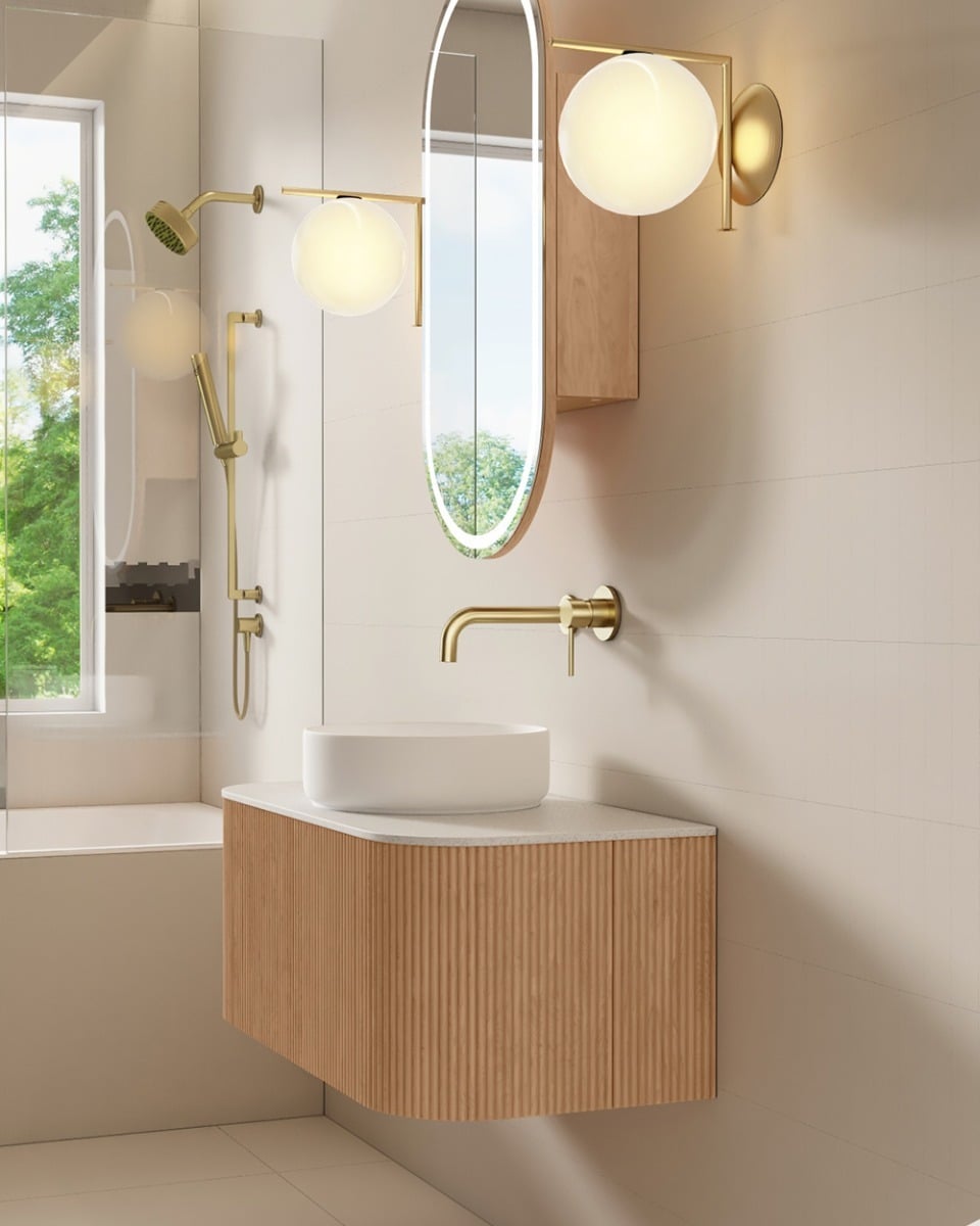 Joslin 900mm Ash Wood Wall Hung Single Vanity with Stone Countertop