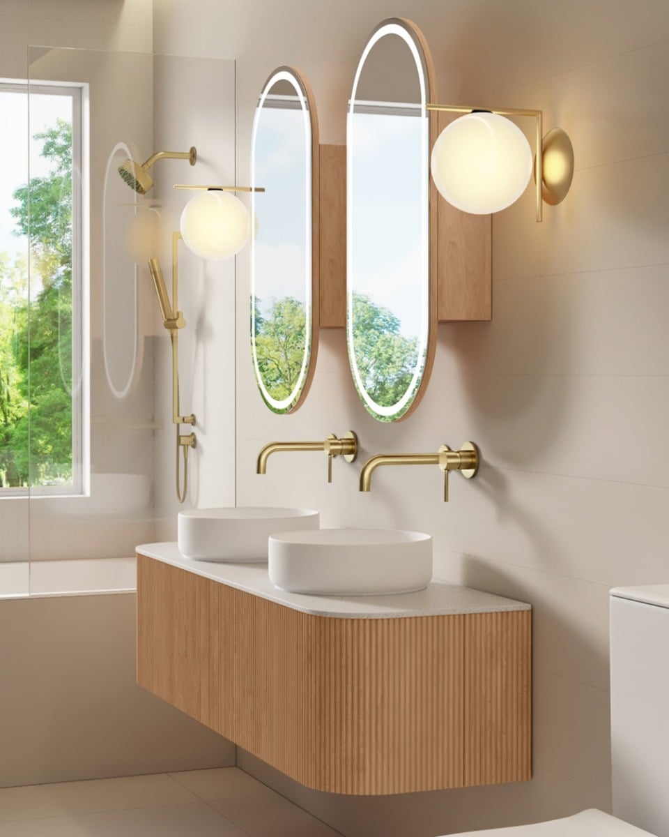 Joslin 1500mm Ash Wood Wall Hung Double Vanity with Stone Countertop