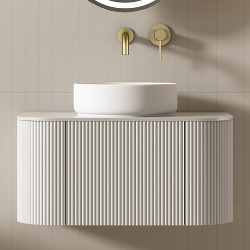 Joslin 750mm Matte White Wall Hung Single Vanity with Stone Countertop