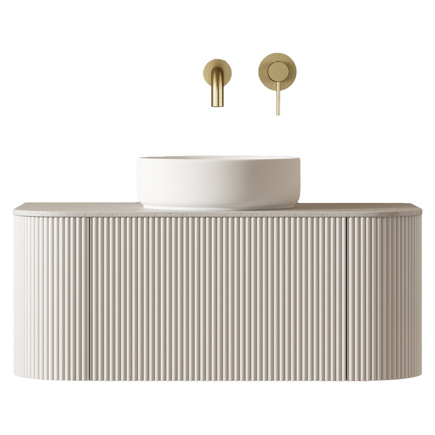 Joslin 900mm Matte White Wall Hung Single Vanity with Stone Countertop