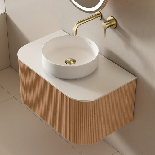 Joslin 750mm Ash Wood Hung Single Vanity with Stone Countertop