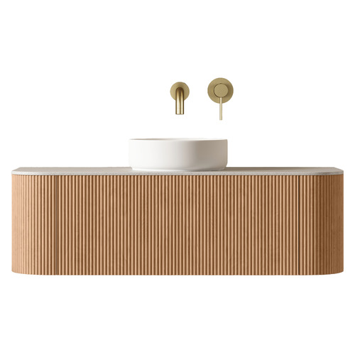 Joslin 1200mm Ash Wood Wall Hung Single Vanity with Stone Countertop