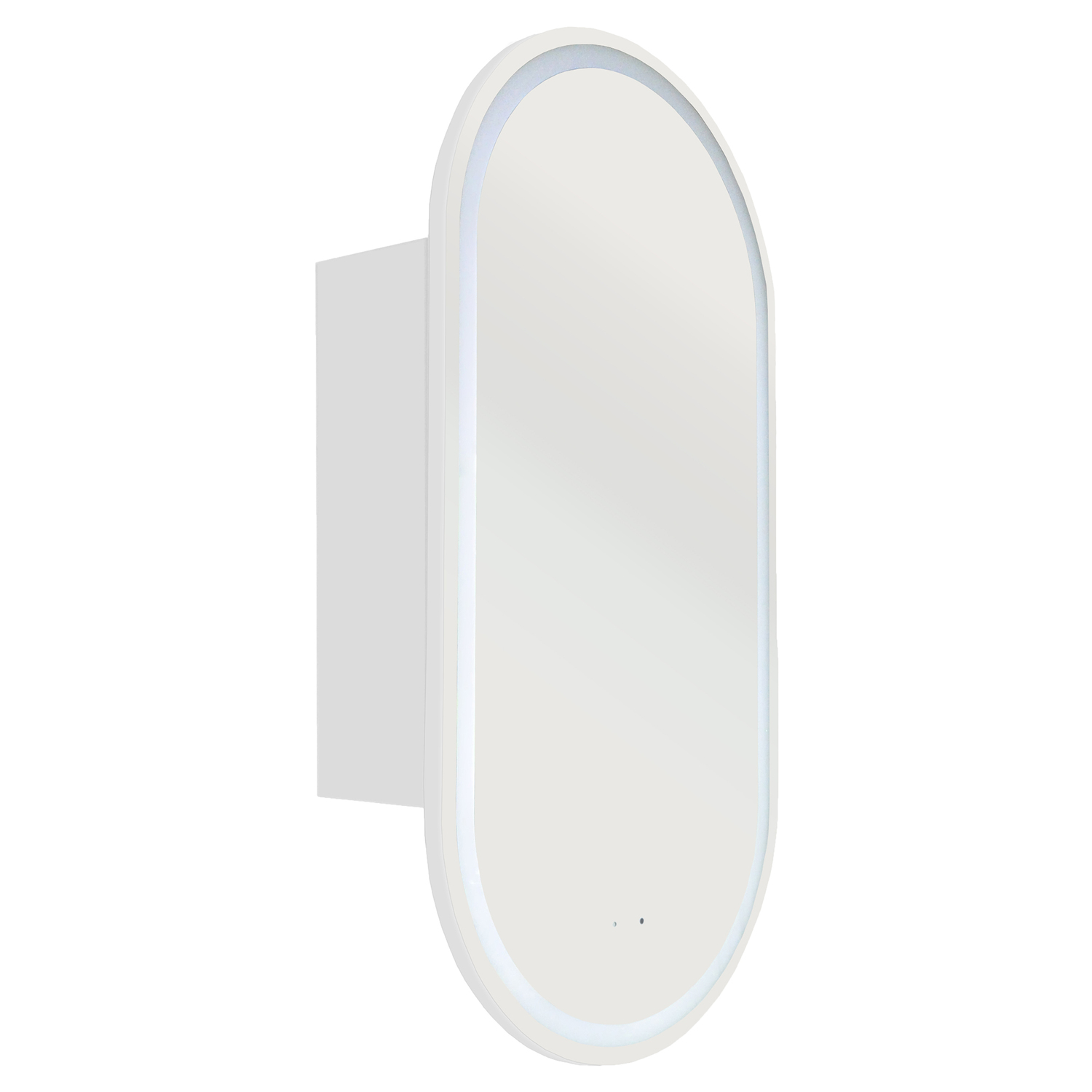Rosella Matte White 450mm Pill LED Mirrored Shaving Cabinet