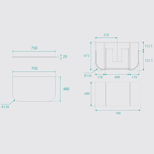 Joslin 750mm Matte White Wall Hung Single Vanity with Stone Countertop
