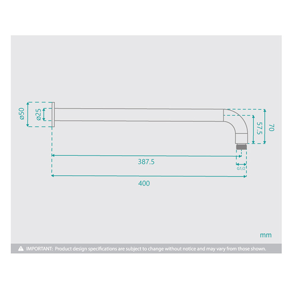Rosa-400mm-Shower-Arm