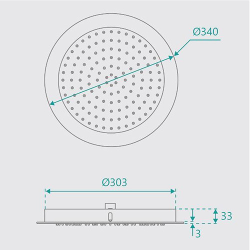 Rosa 340mm Round Shower Head