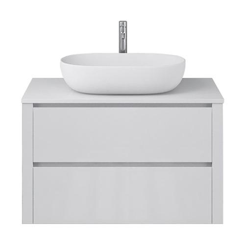 Palazzo 900mm Matte White Wall Hung Single Vanity with Stone Countertop