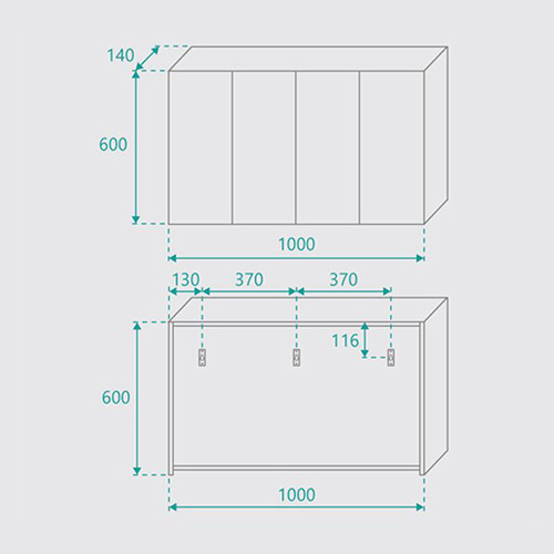 Shelini 1000mm Wall-Mounted Mirror Bathroom Cabinet