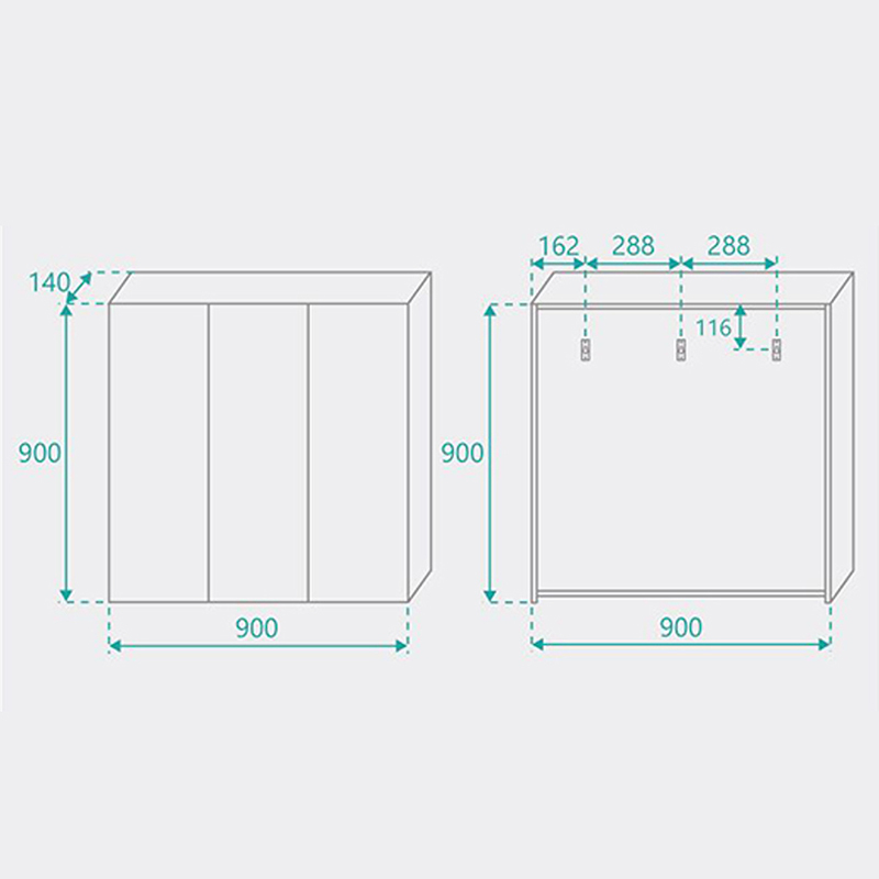 Shelini 900mm Wall-Mounted Mirror Bathroom Cabinet
