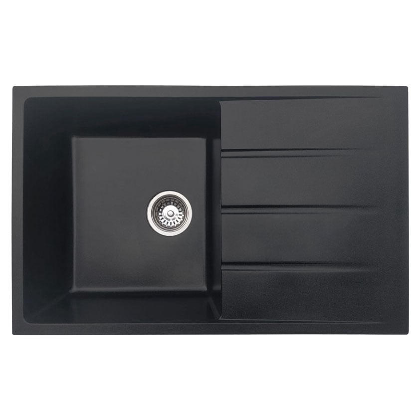 Ontario 800mm Single Granite Kitchen Sink with Drainer