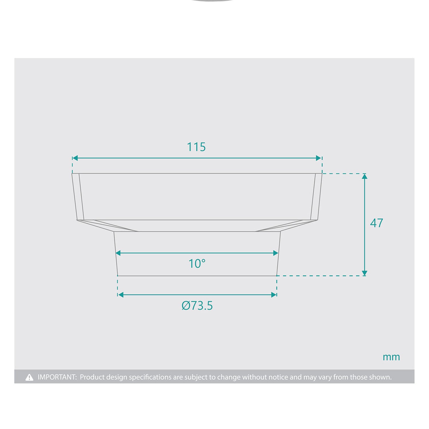 115mm Tile Insert Square Shower Grate with 73.5mm Outlet