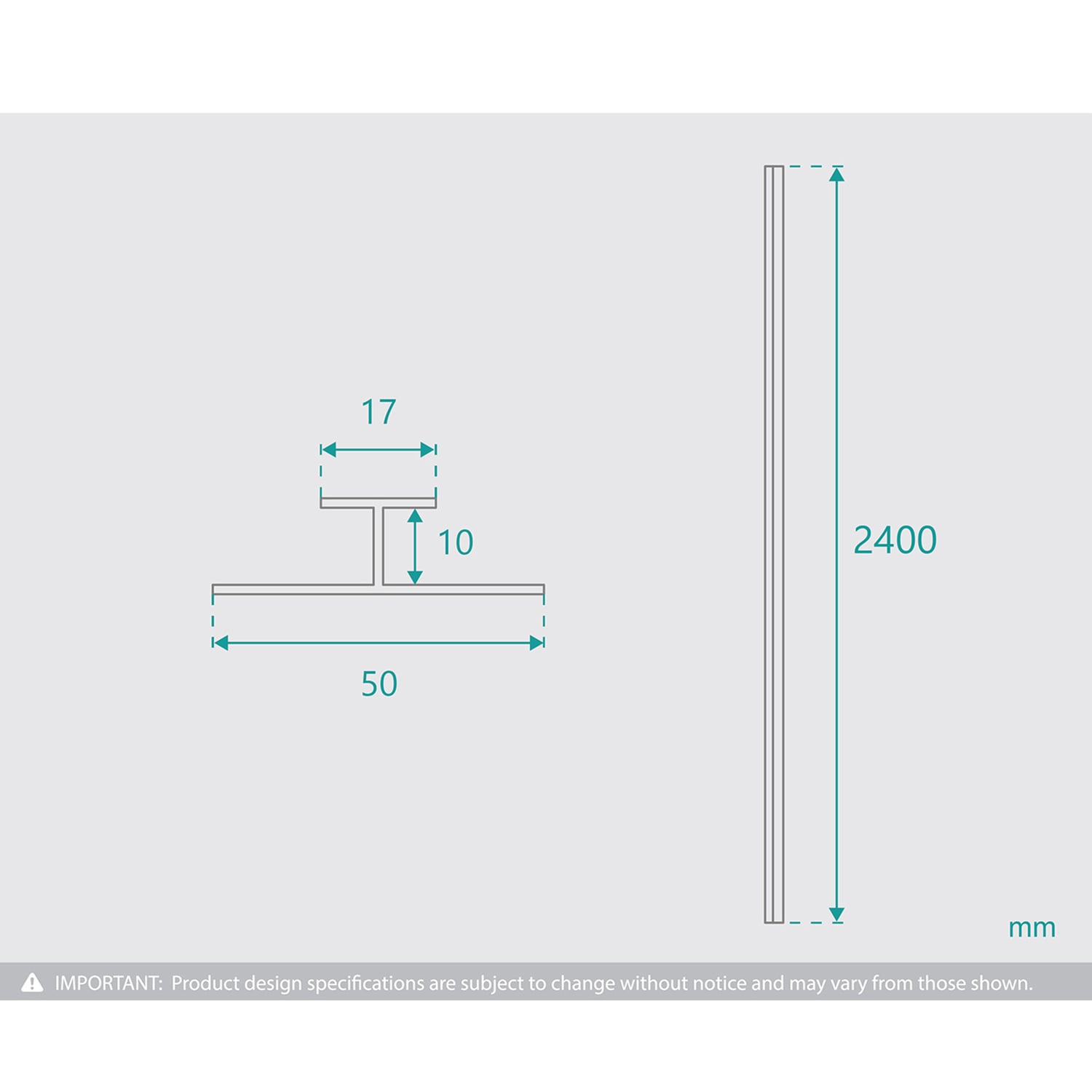 Jade Shower Wall Panel H Trim