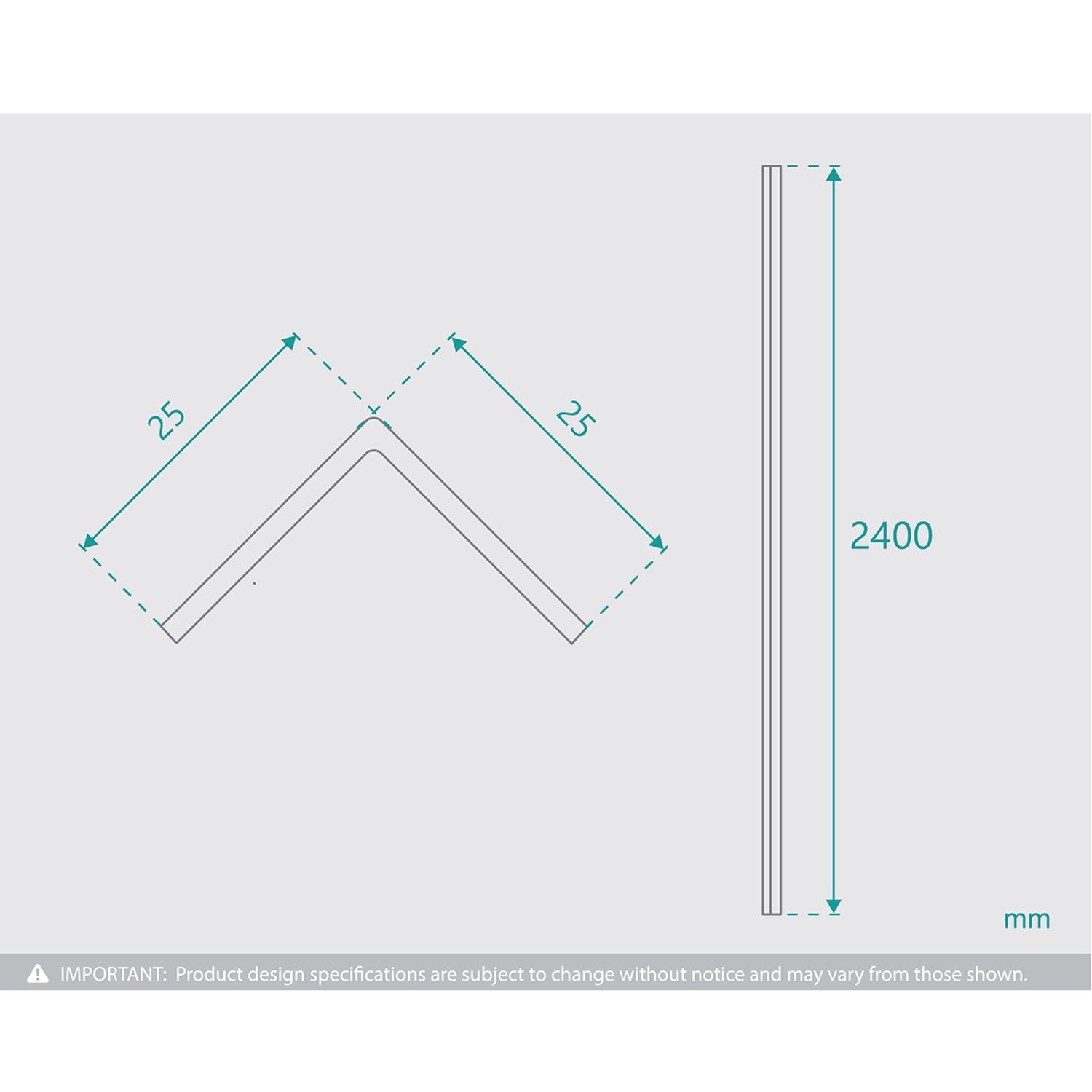 Jade Shower Wall Panel L Trim