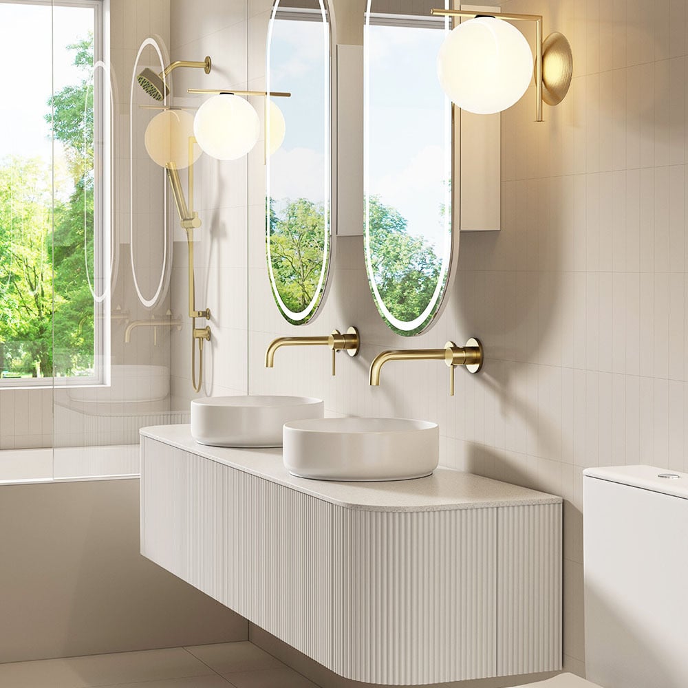 Joslin 1800mm Wall Hung Double Vanity with Stone Countertop