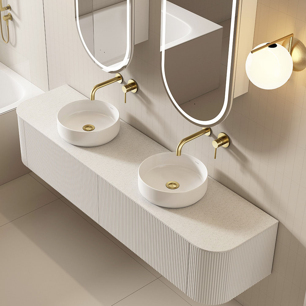 Joslin 1800mm Wall Hung Double Vanity with Stone Countertop