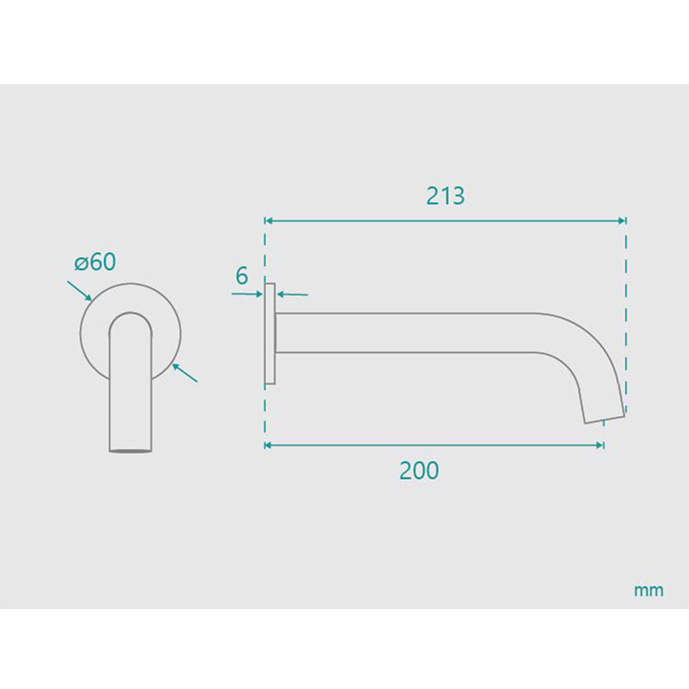 Rosa 200mm Wall Mounted Basin Spout
