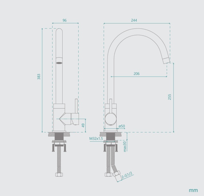 Rosa Kitchen Sink Mixer