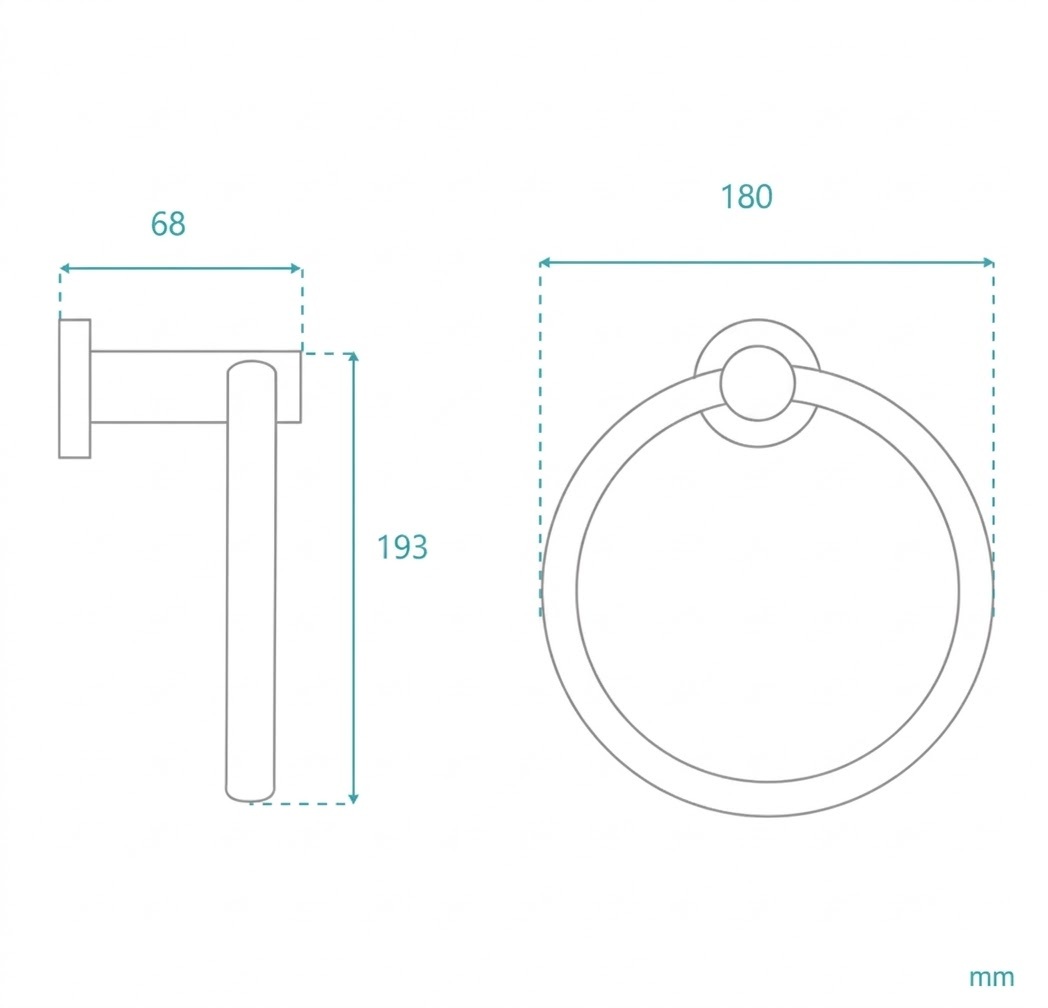 Rosa Brass Towel Ring