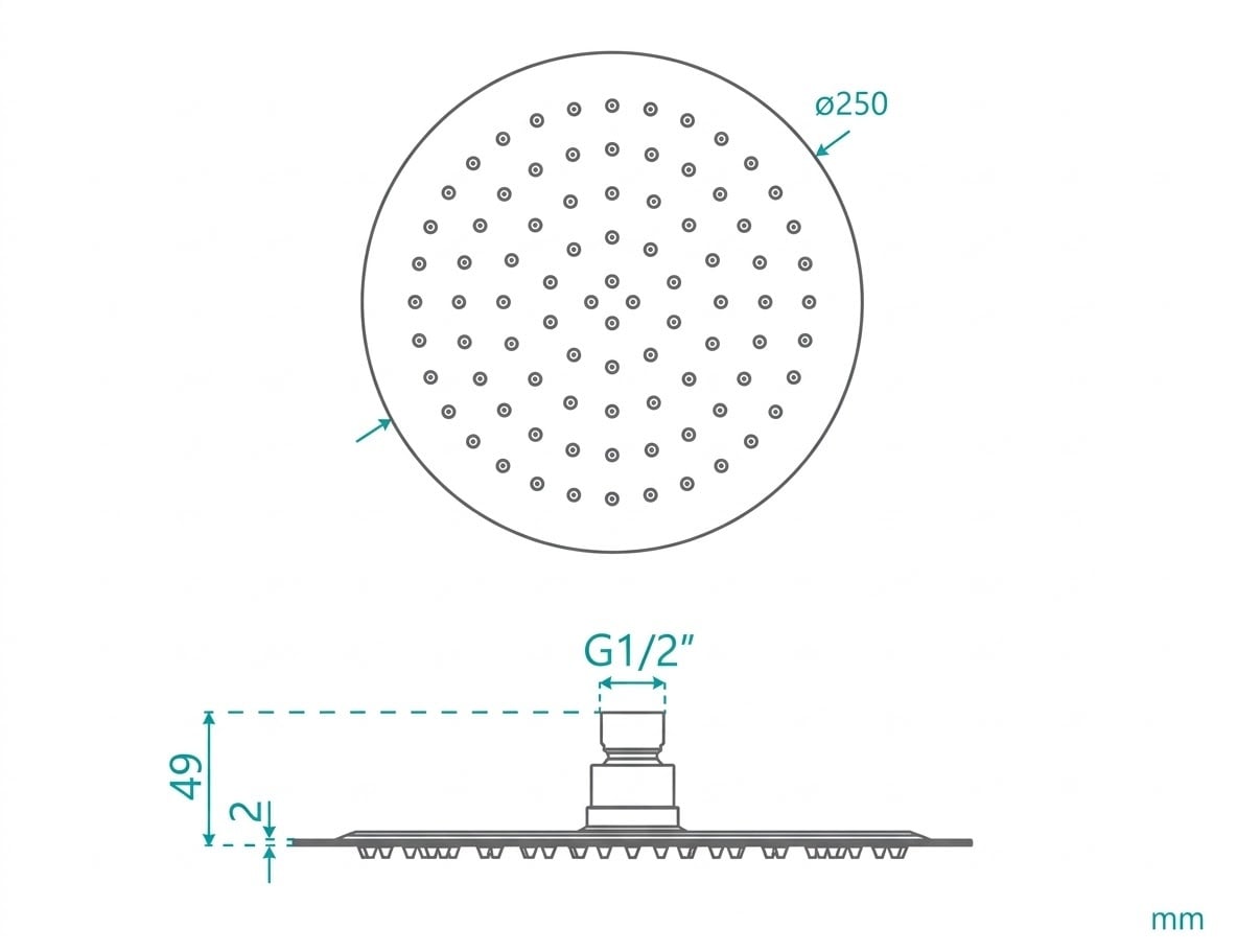 Rosa 250mm Shower Head