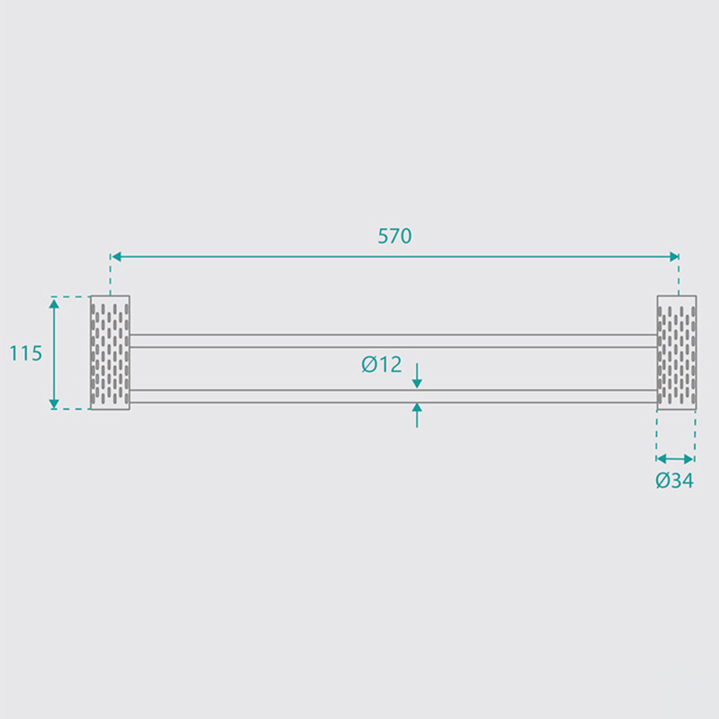Broswin 600mm Double Towel Rail