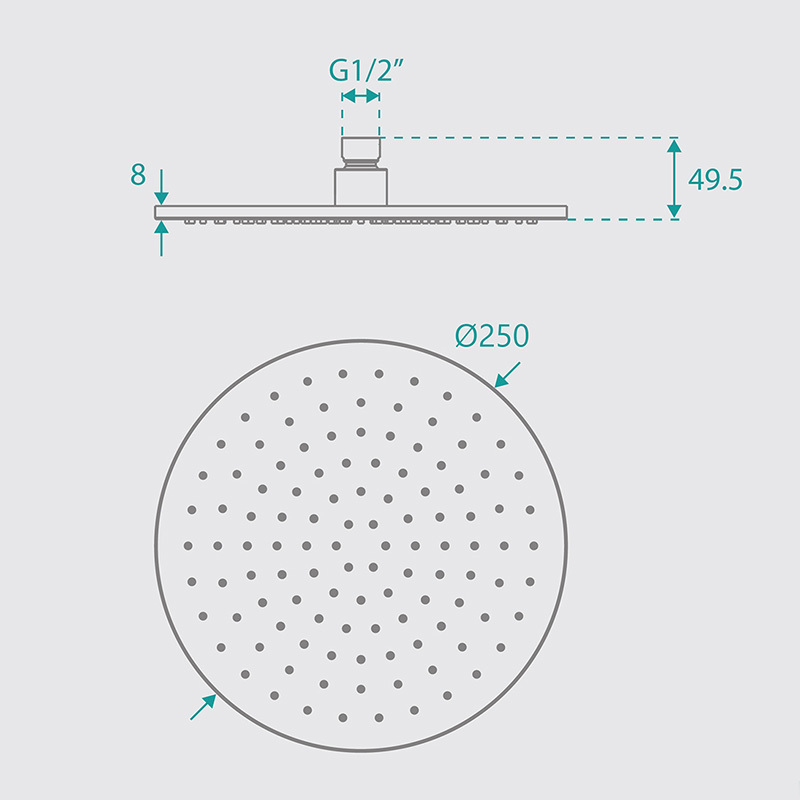 Broswin 250mm Round Shower Head