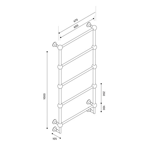 HydrothermAustralia Hydrotherm B Series 5 Bar Heated Towel Rail The Build by Temple & ster