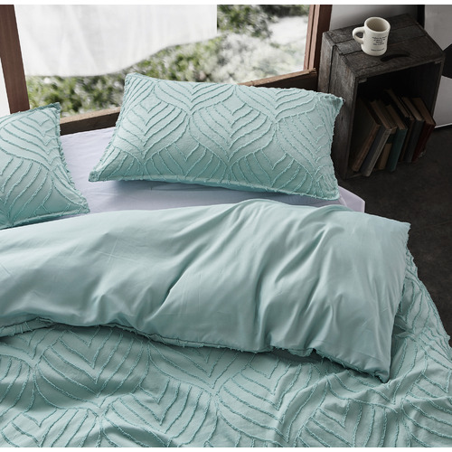 CleverPolly Sage Sadie Microfibre Quilt Cover Set | Temple & Webster