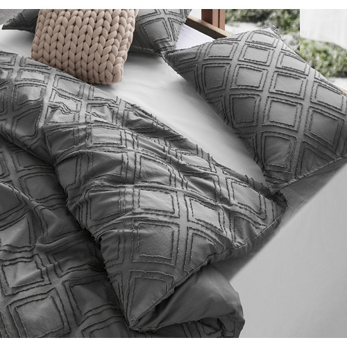 Smoke Ultra Soft Tufted Microfibre Quilt Cover Set