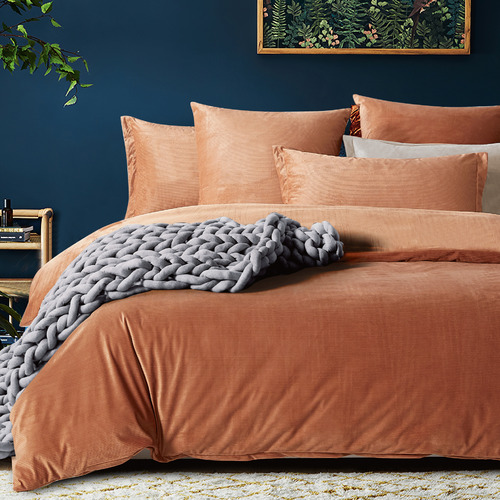 CleverPolly Bronze Emily Corduroy Velvet Quilt Cover Set Temple & ster