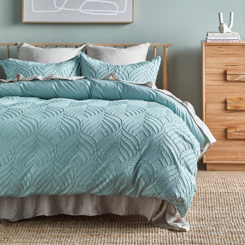 CleverPolly Sage Sadie Microfibre Quilt Cover Set | Temple & Webster