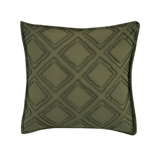 Khaki Green Tufted Microfibre Super Soft Standard Cushion Cover