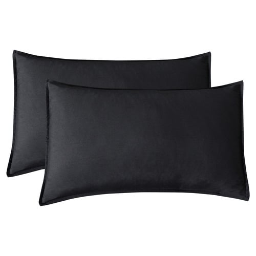 Black Brett Vintage Washed Microfibre Quilt Cover Set