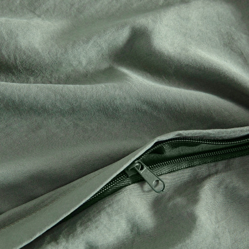 Khaki Green Brett Vintage Washed Microfibre Quilt Cover Set
