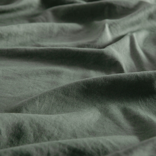 Khaki Green Brett Vintage Washed Microfibre Quilt Cover Set