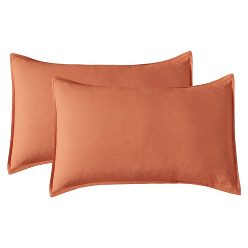 Terracotta Brett Vintage Washed Microfibre Quilt Cover Set