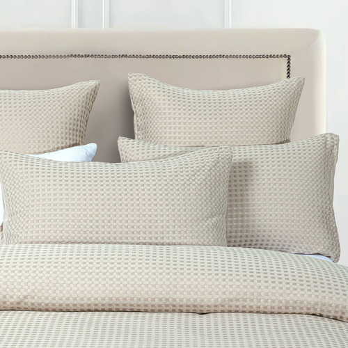 Beige Deluxe Waffle Quilt Cover Set