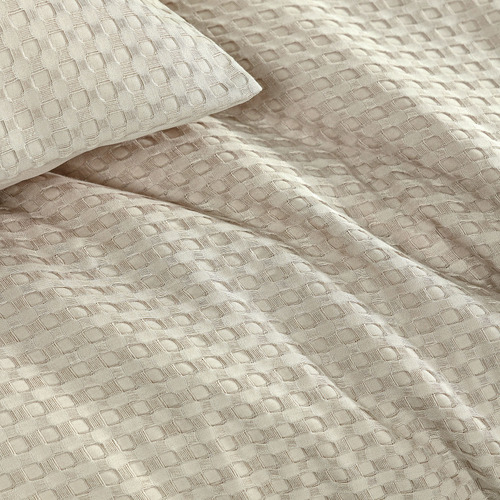 Beige Deluxe Waffle Quilt Cover Set