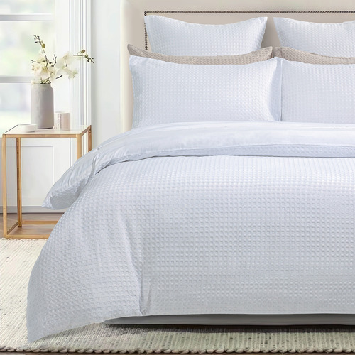 White Deluxe Waffle Quilt Cover Set | Temple & Webster