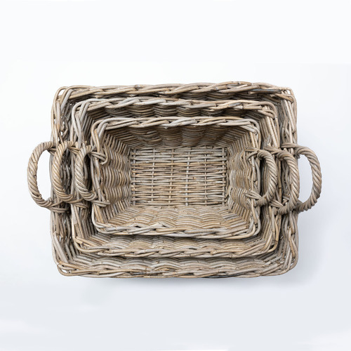 Columbia Tapered Rectangular Rattan Baskets