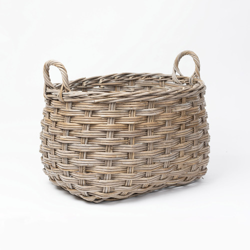 Moroc Herringbone Rattan Basket