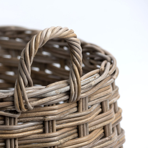 Moroc Herringbone Rattan Basket