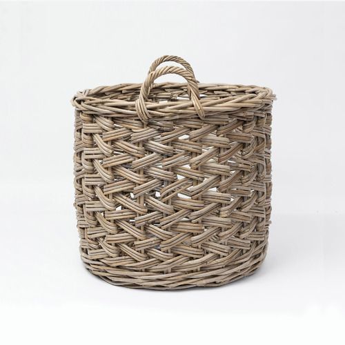 Lido Round Herringbone Rattan Basket