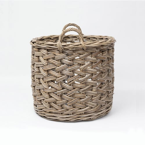 Lido Round Herringbone Rattan Basket