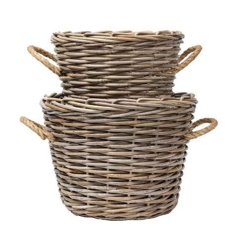 2 Piece Lupa Split Round Rattan Basket Set